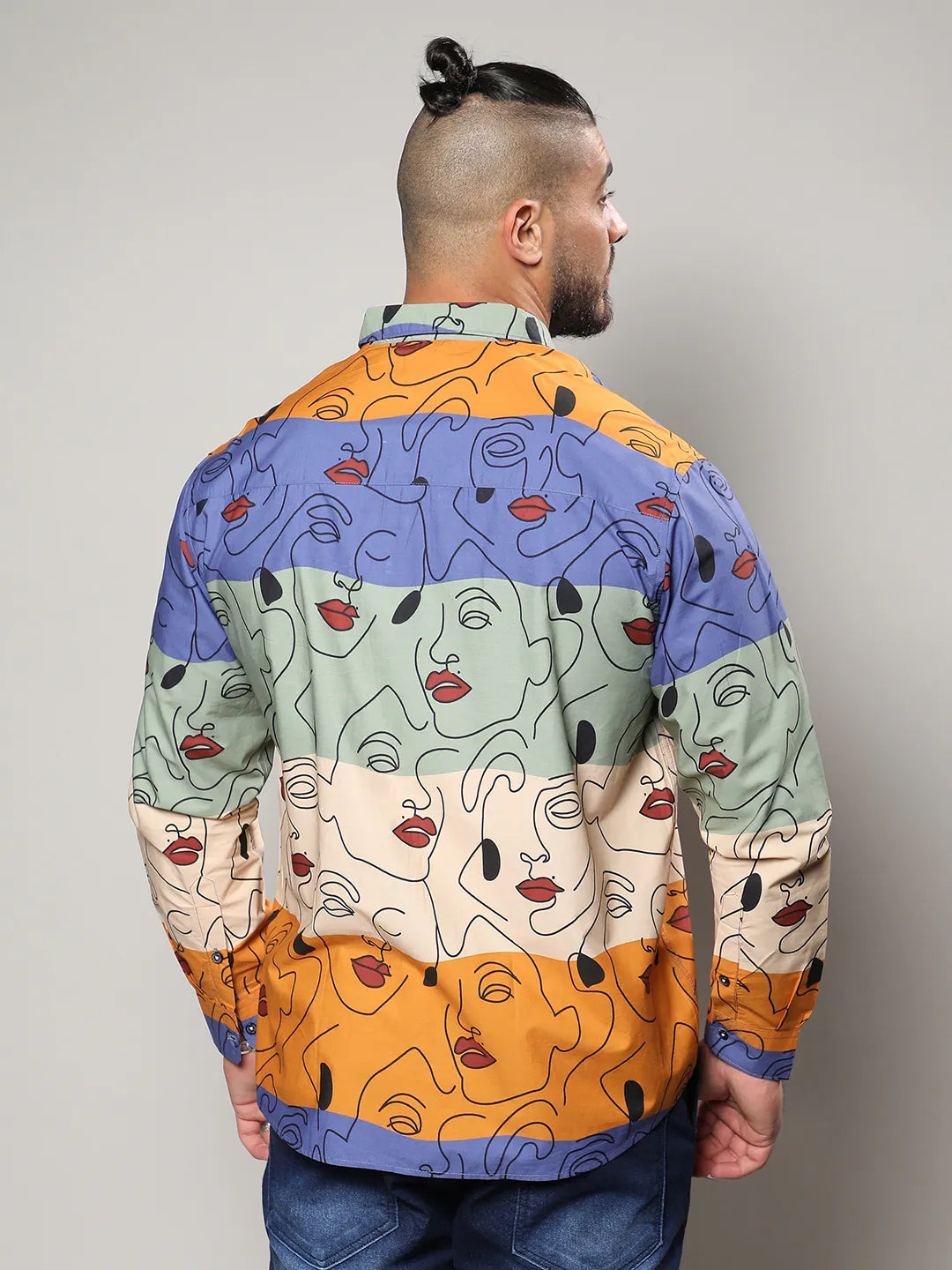 Multicolour Face Line Shirt