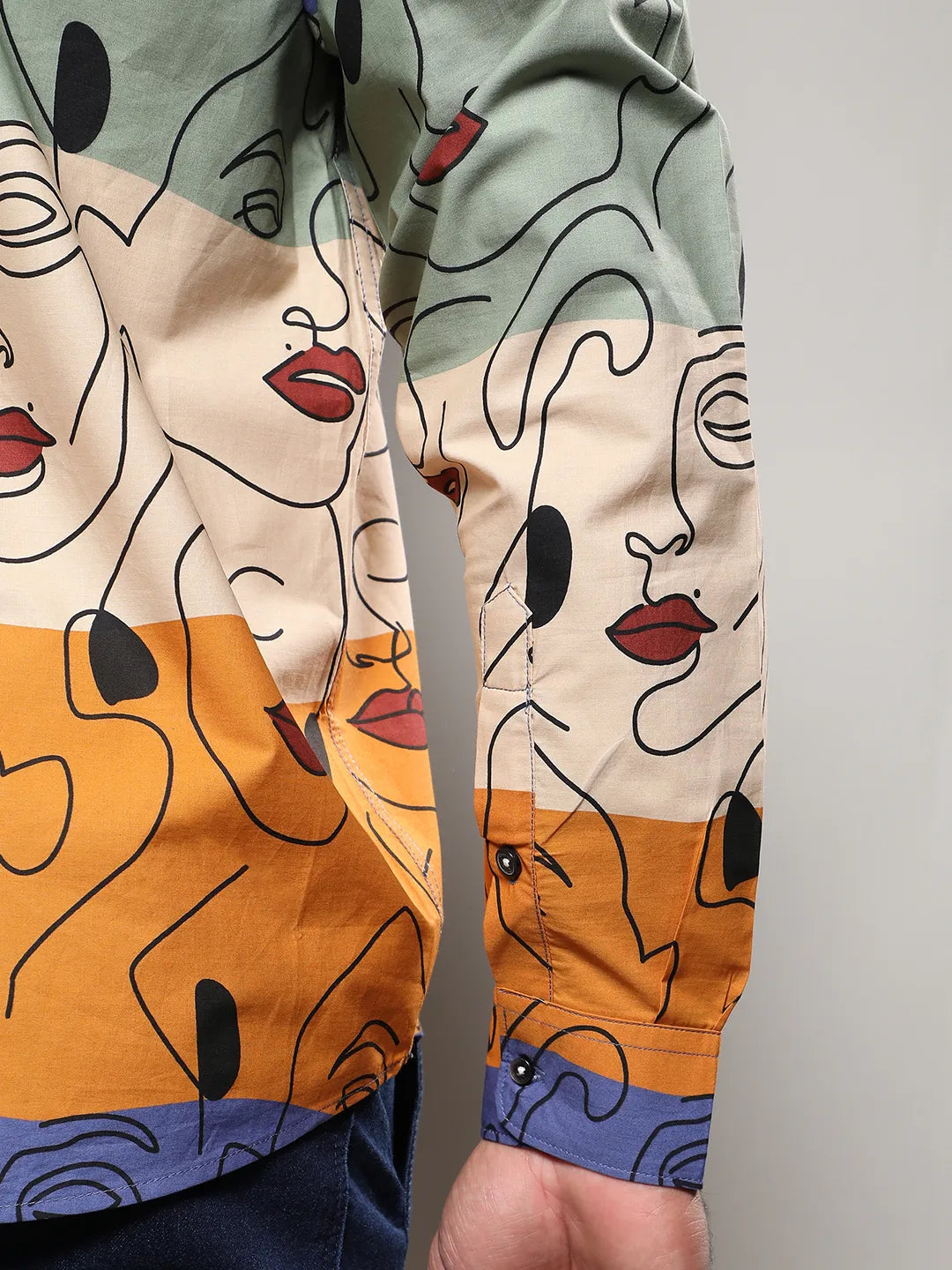 Multicolour Face Line Shirt