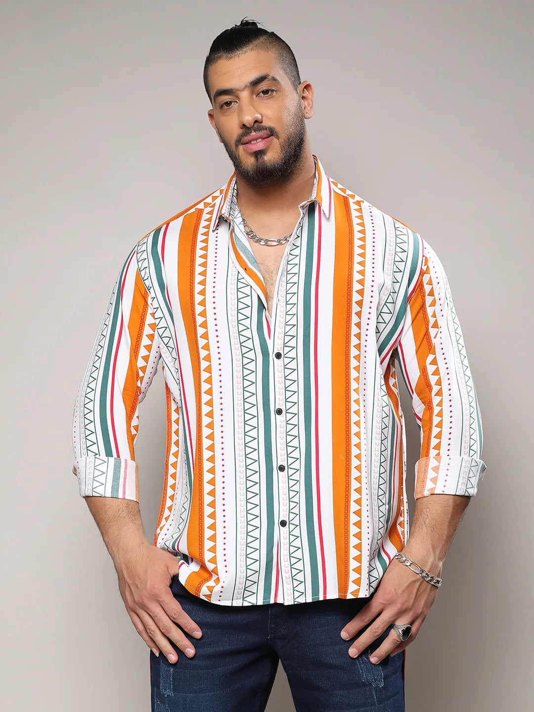 Multicolour Geometrical Print Shirt