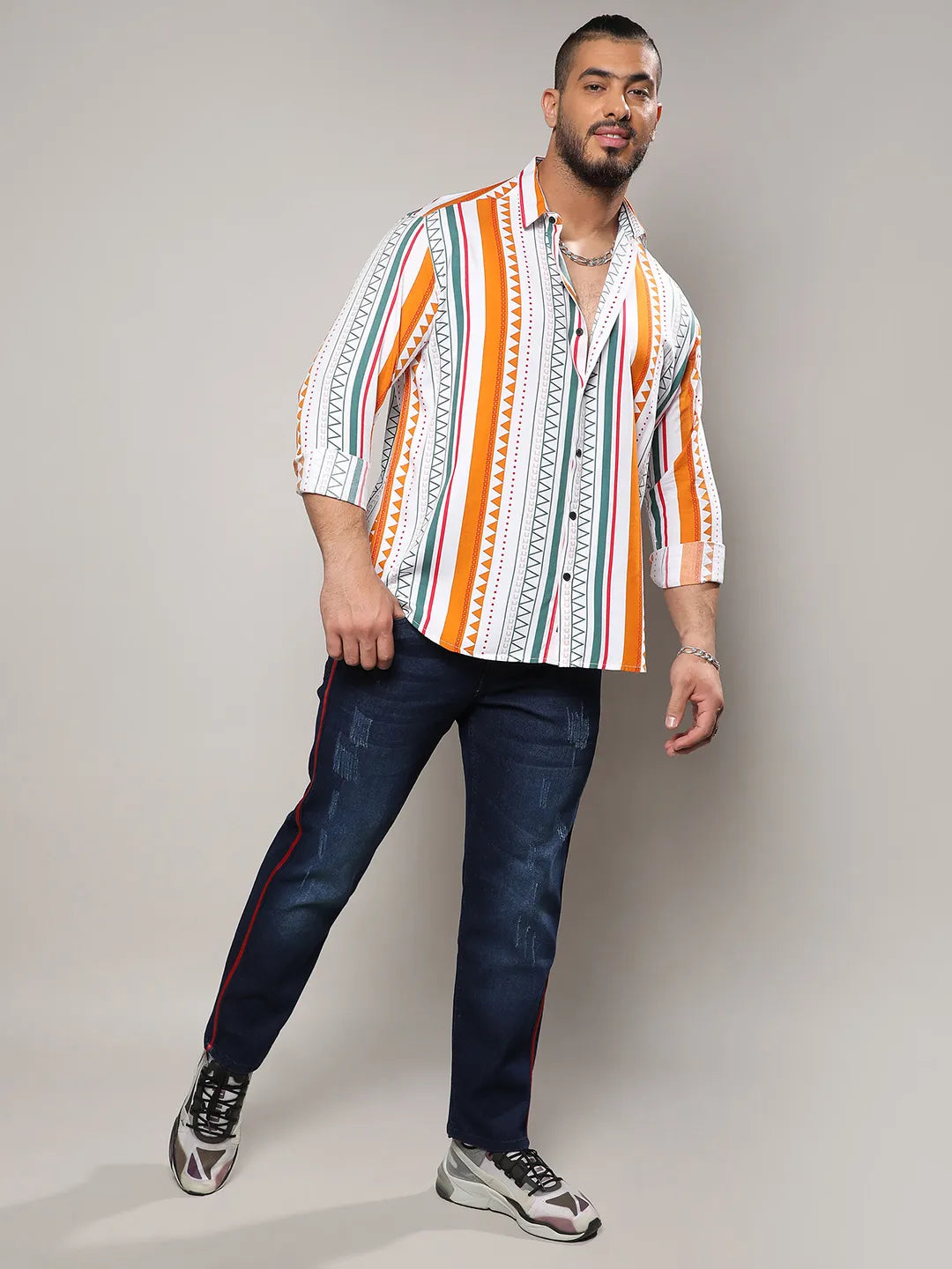 Multicolour Geometrical Print Shirt