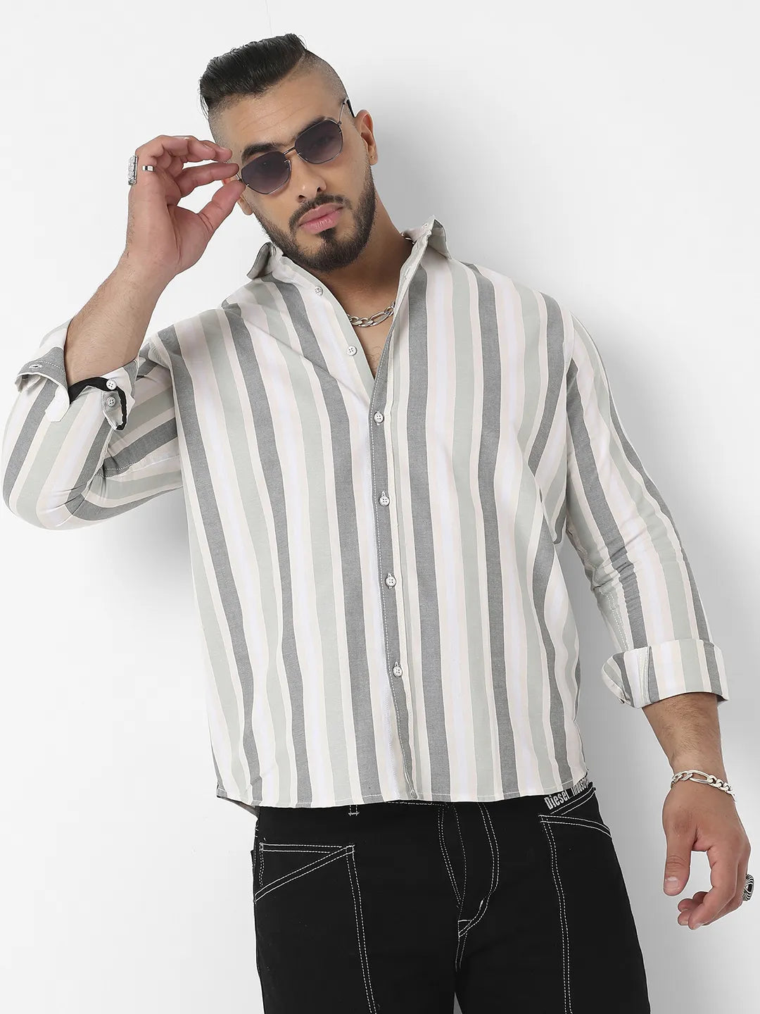 Multitrack Striped Button Up Shirt
