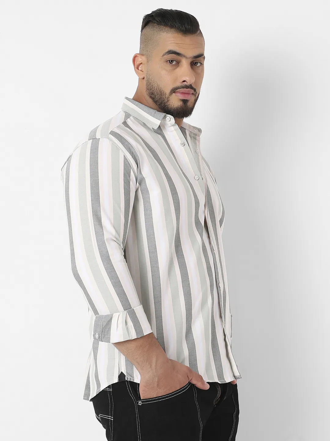 Multitrack Striped Button Up Shirt