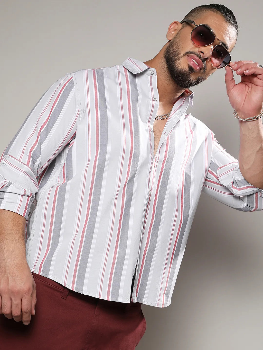 Multitrack Striped Button Up Shirt