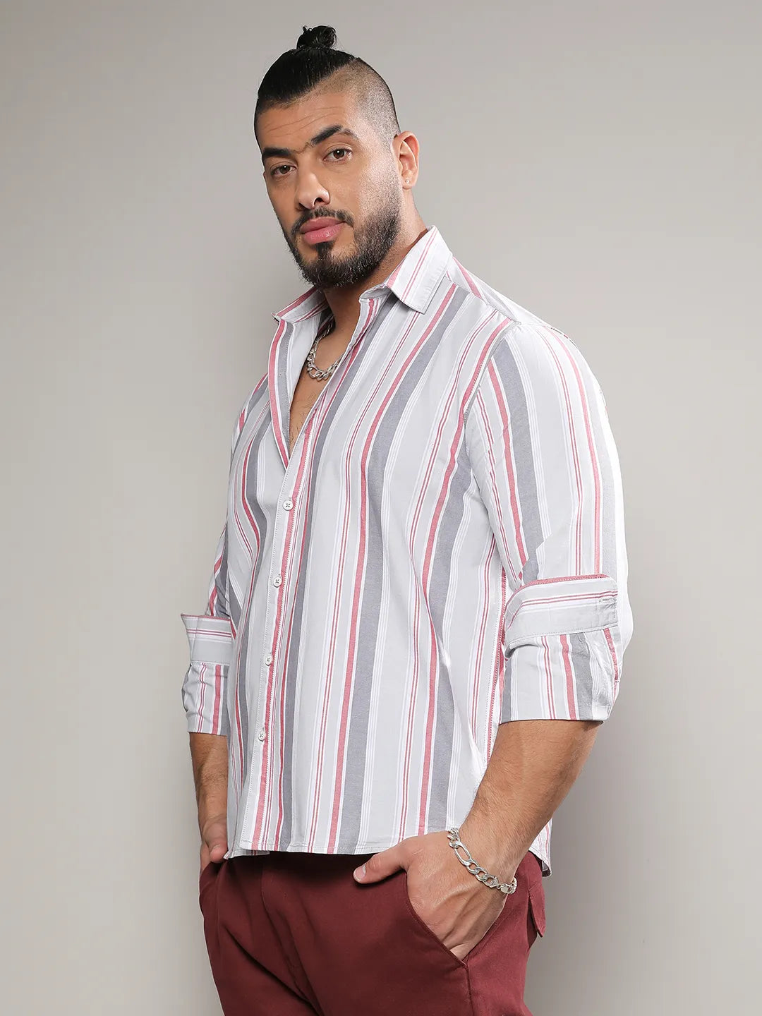Multitrack Striped Button Up Shirt