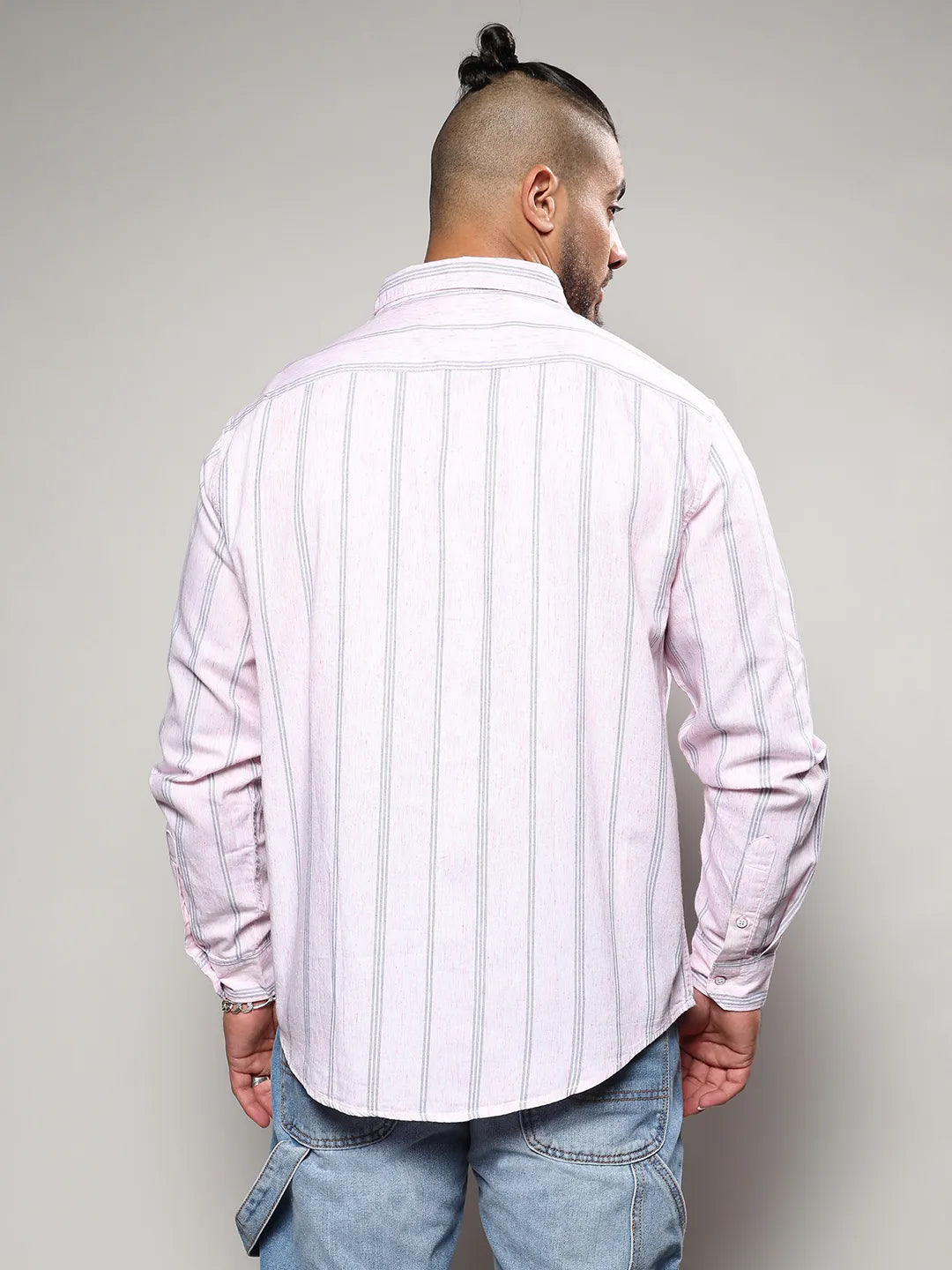 Pink Heathered Striped Shirt