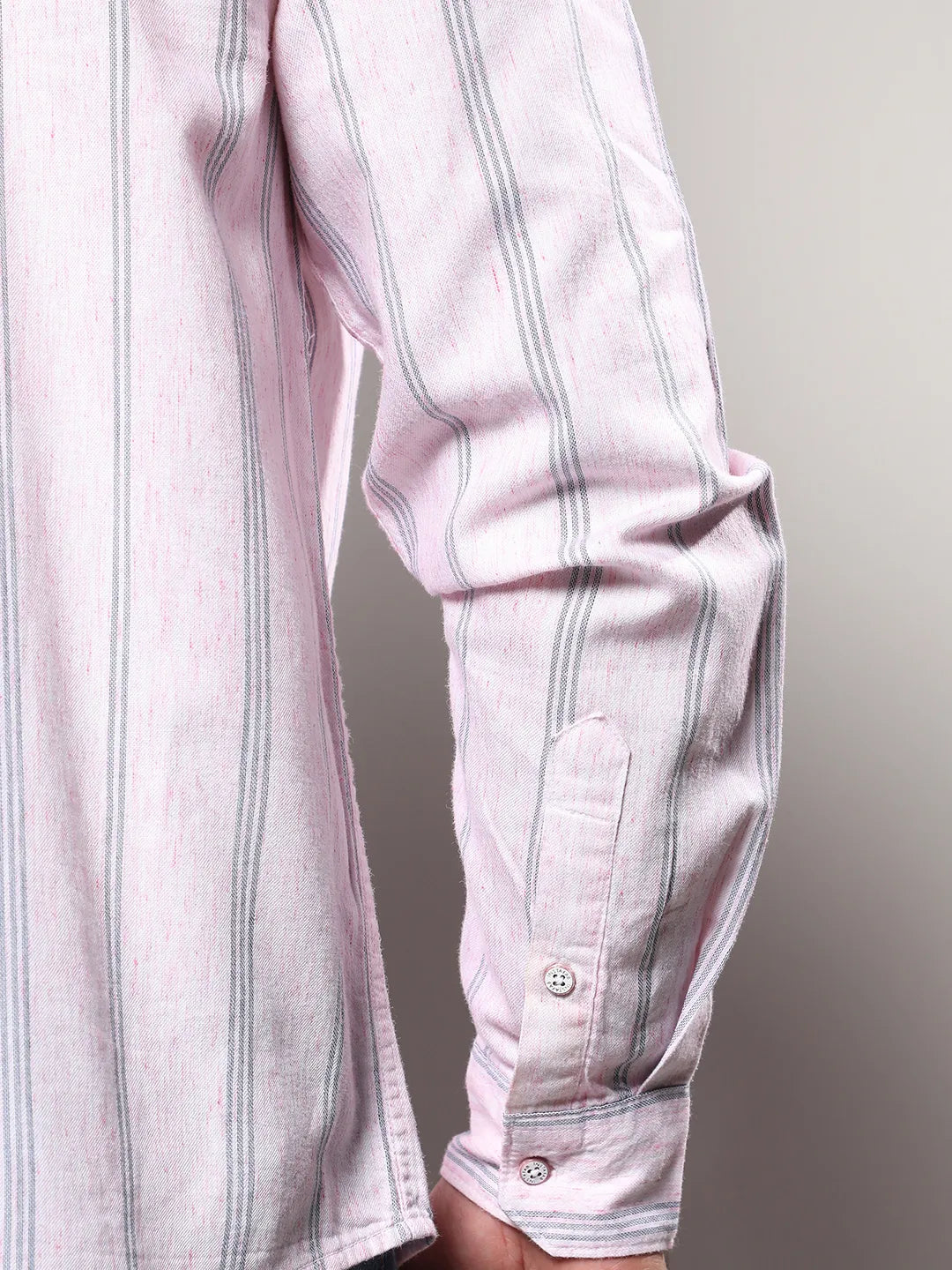 Pink Heathered Striped Shirt