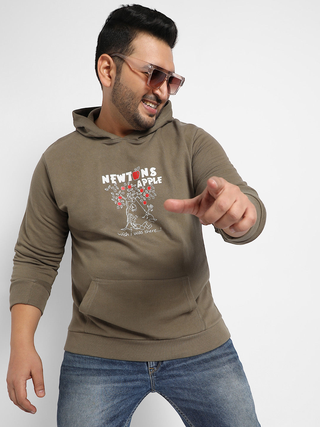 Olive Green Newton'S Apple Hoodie