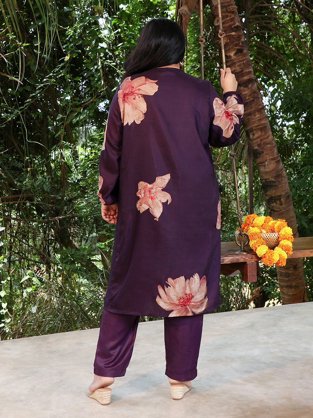 Poppy Flora Kurti With Trousers
