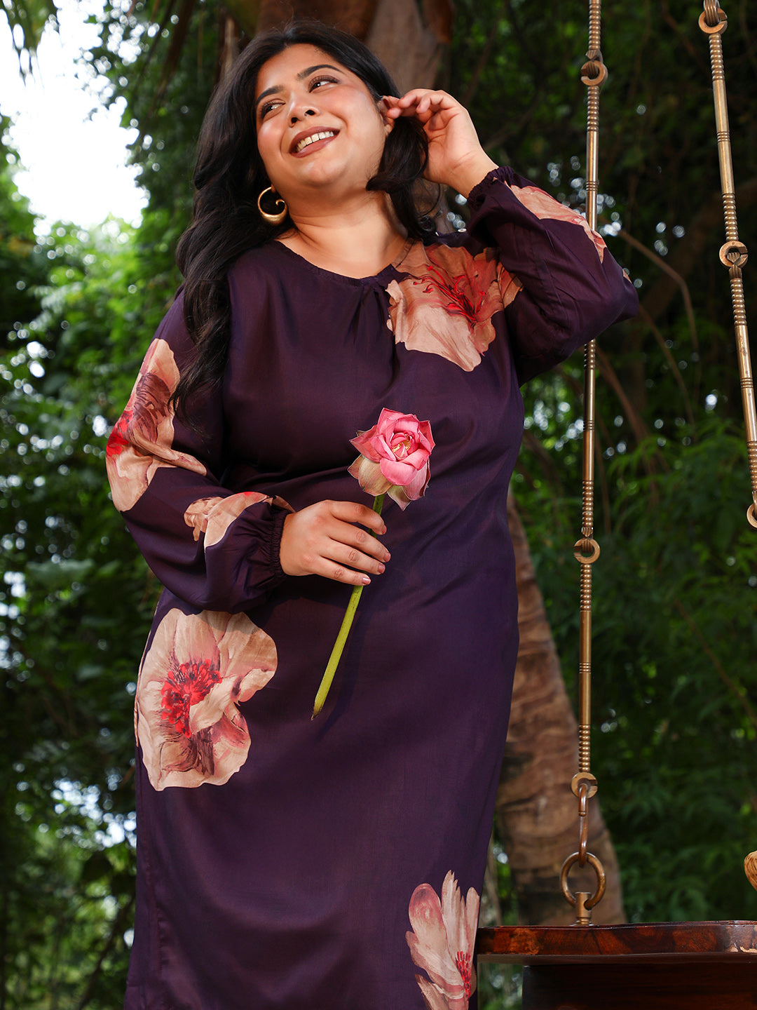 Poppy Flora Kurti With Trousers