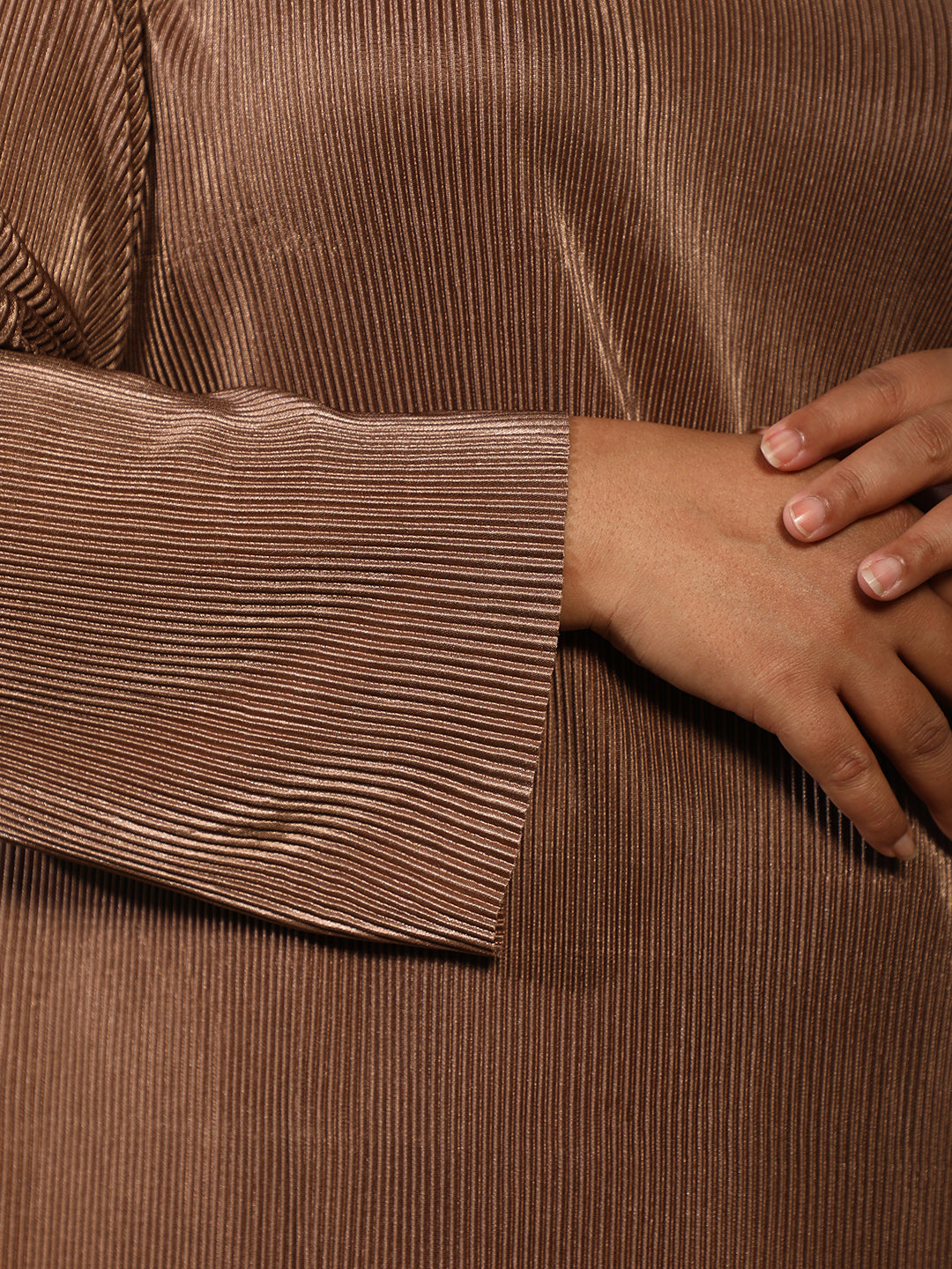 Solid Pleated Kurta Set