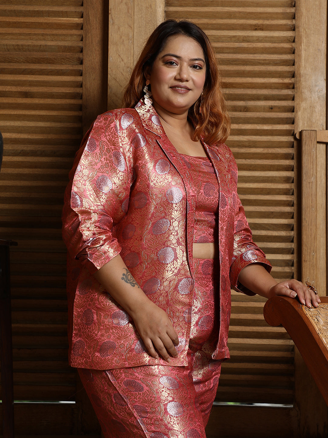 Floral Jaquard Pantsuit