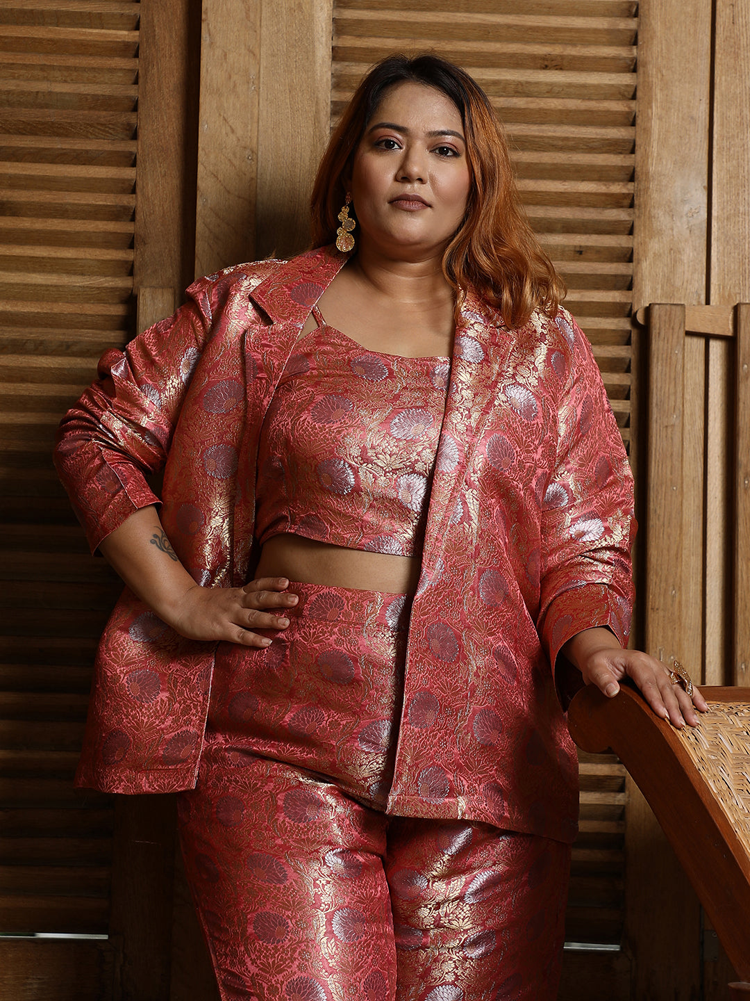 Floral Jaquard Pantsuit