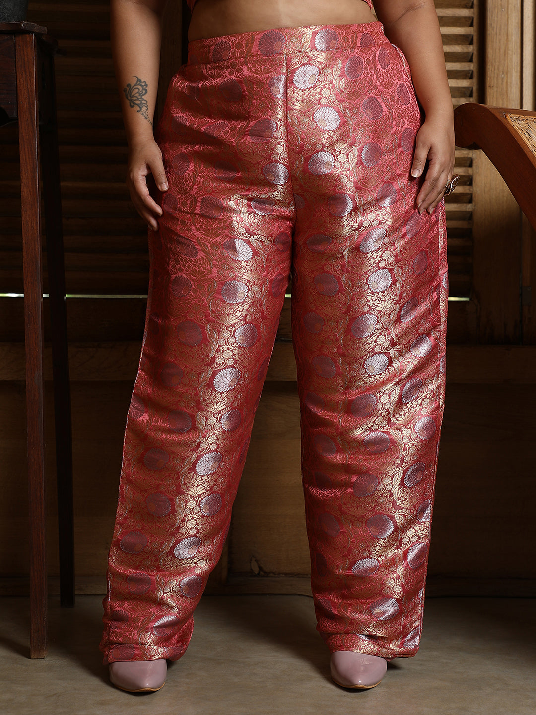 Floral Jaquard Pantsuit