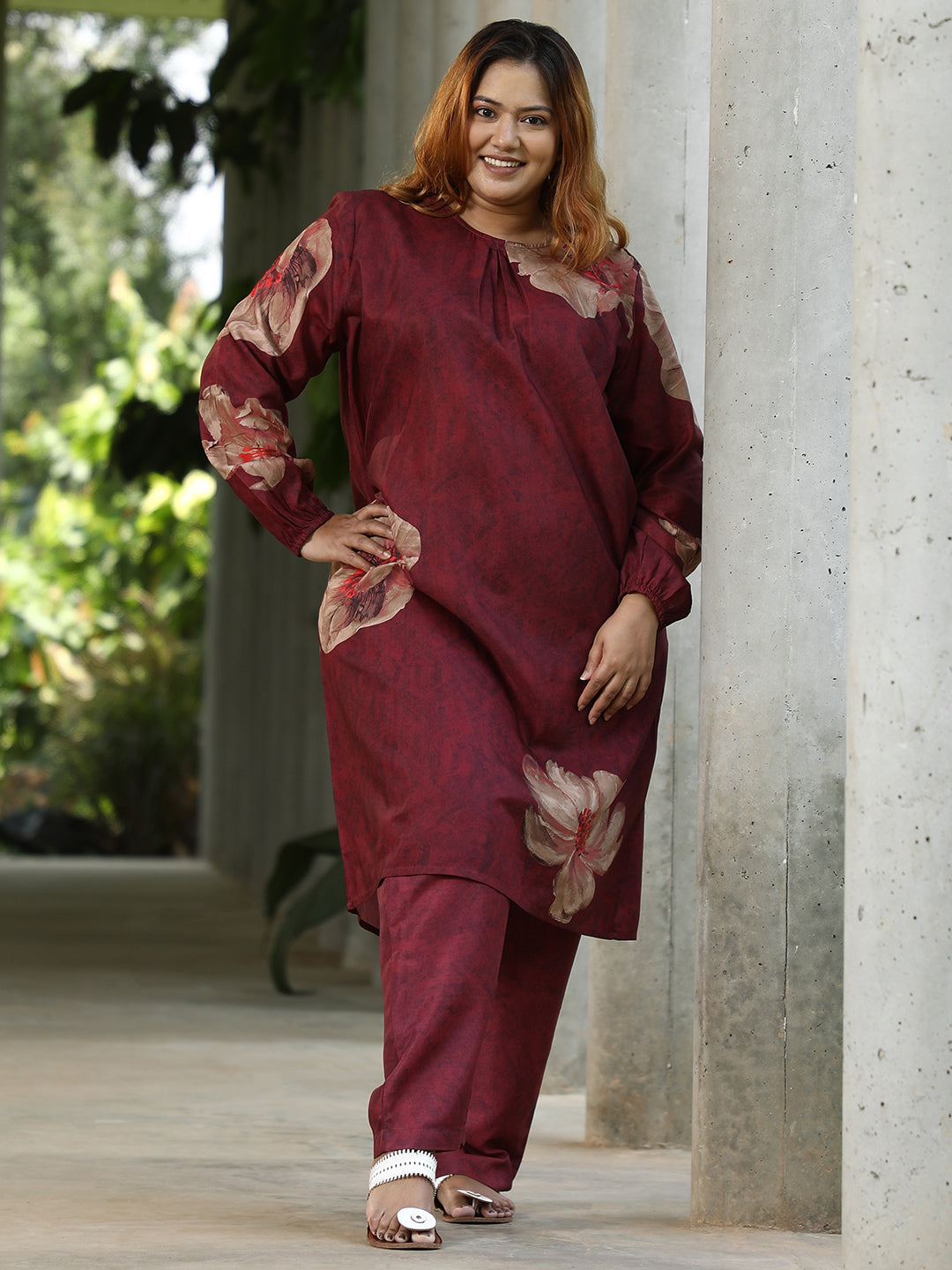 Poppy Flora Kurti With Trousers