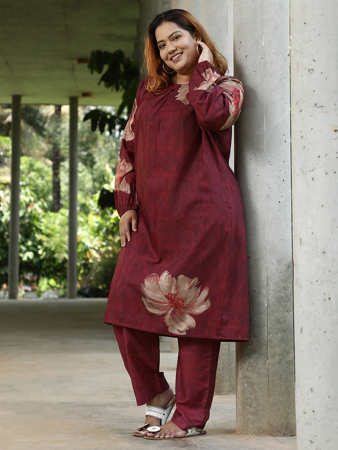 Poppy Flora Kurti With Trousers
