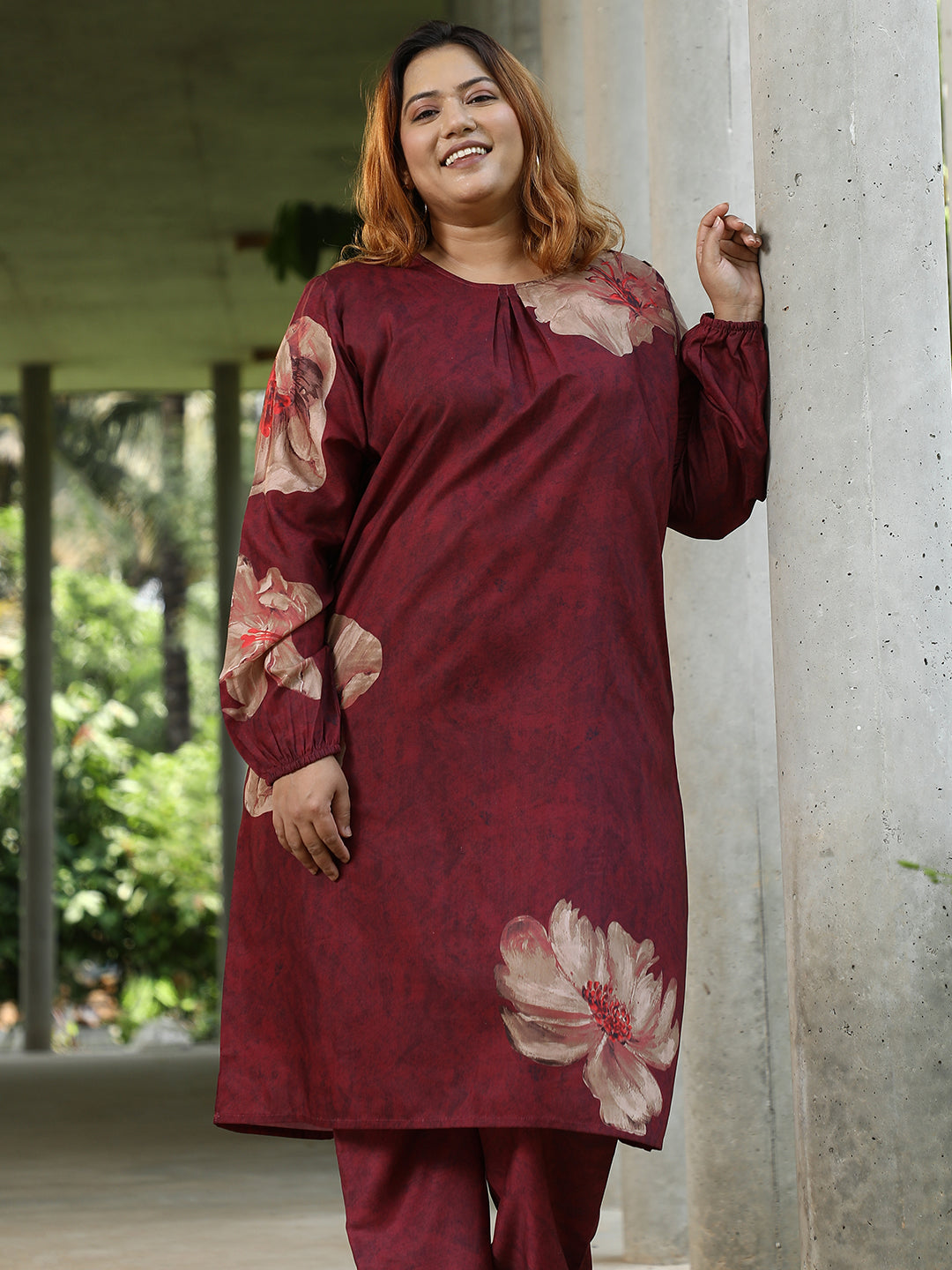 Poppy Flora Kurti With Trousers