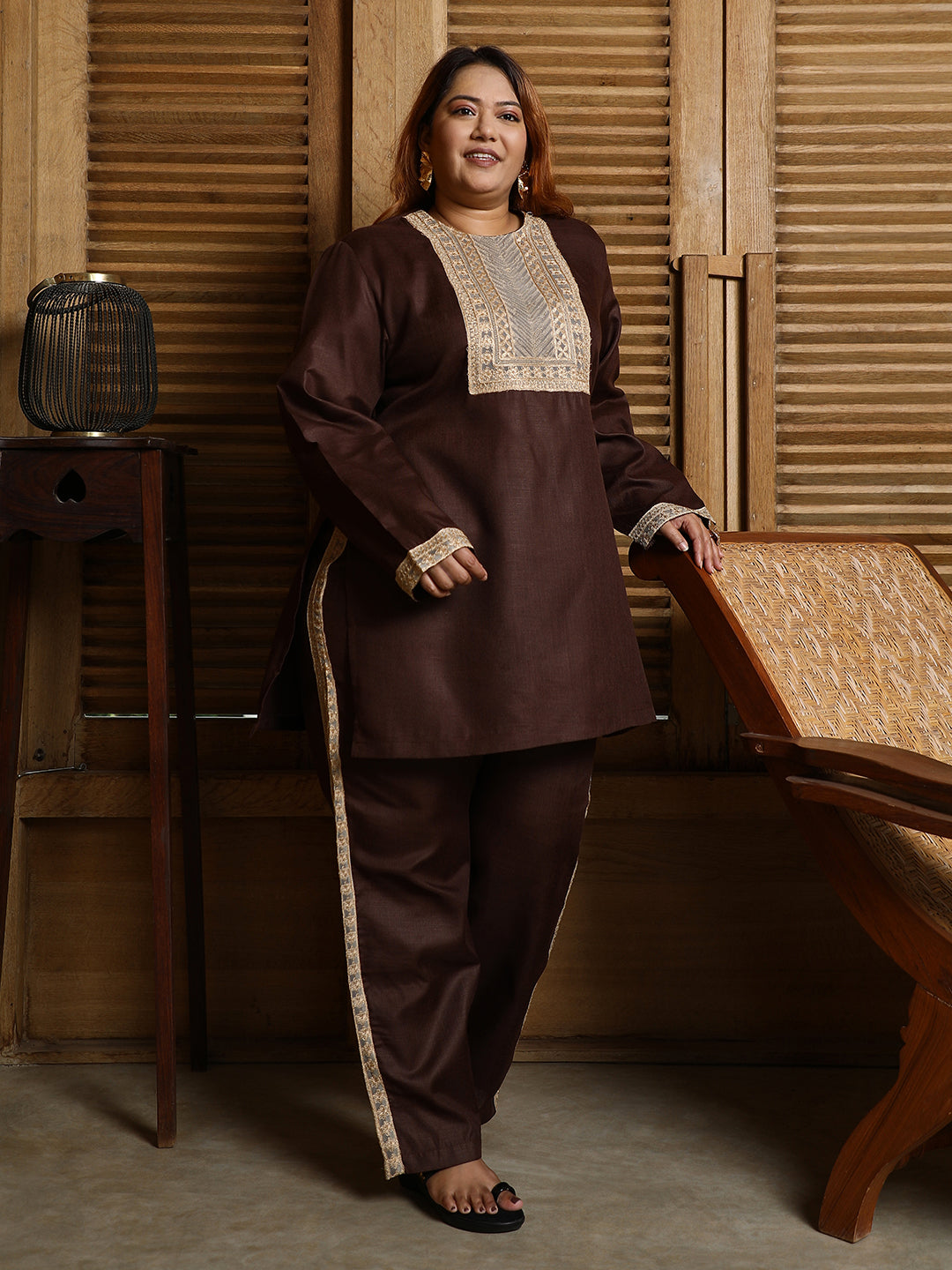 Schiffli-Block Kurta Set
