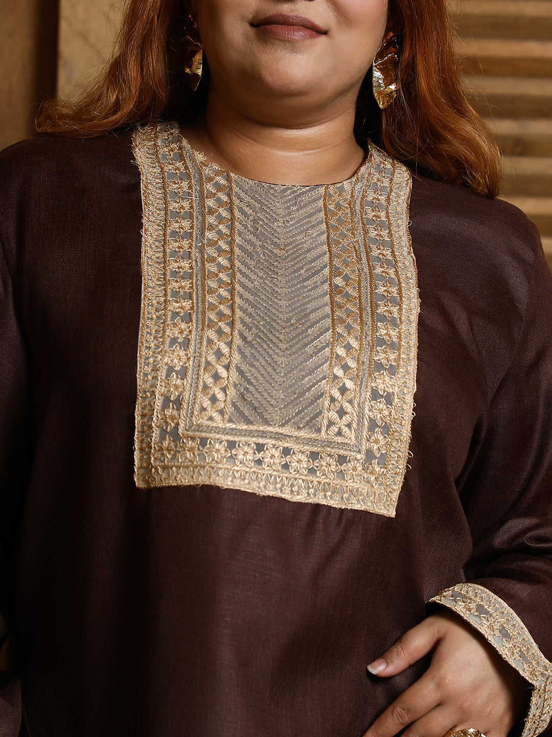 Schiffli-Block Kurta Set