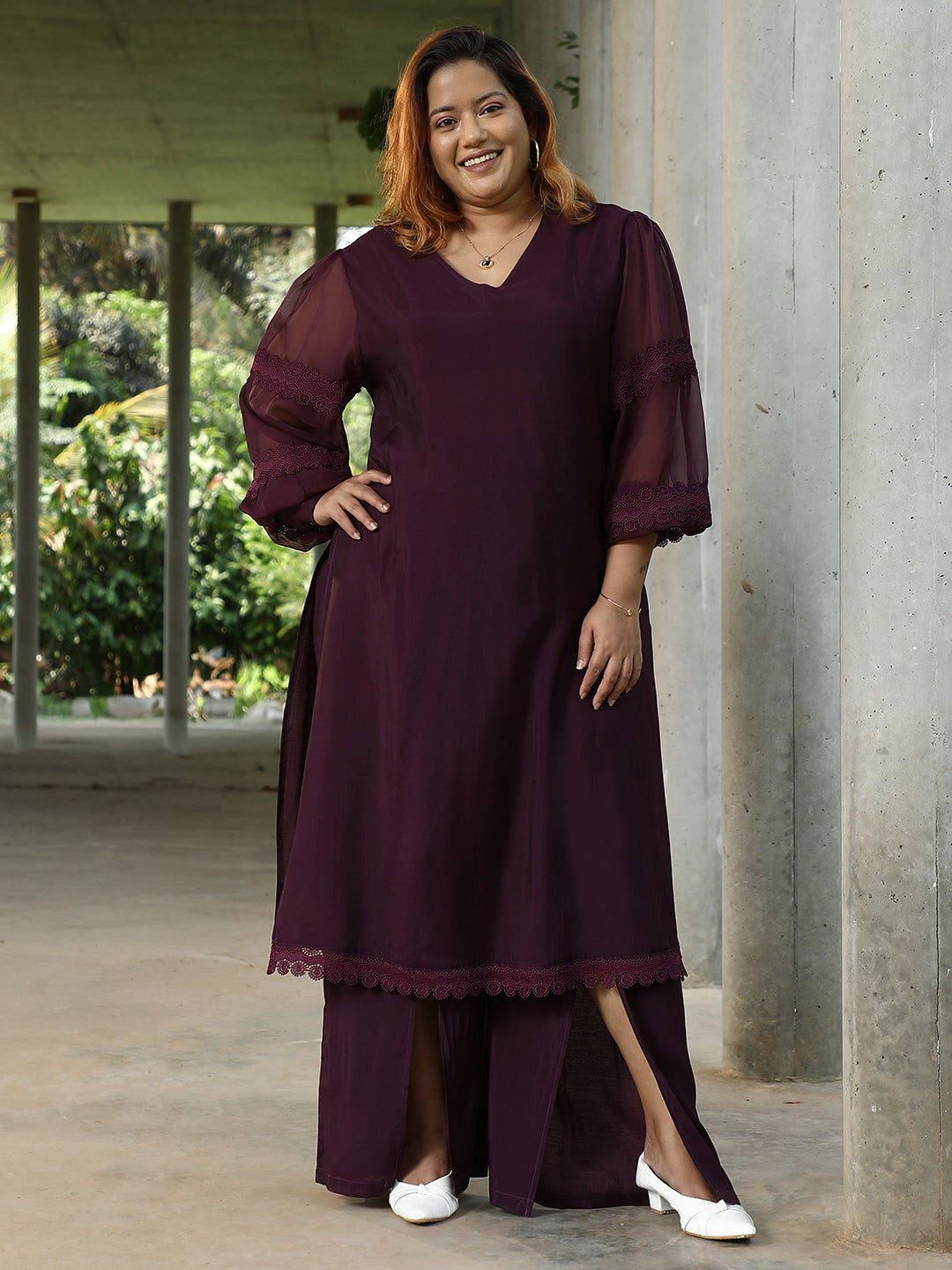 Solid Flared Kurta Set
