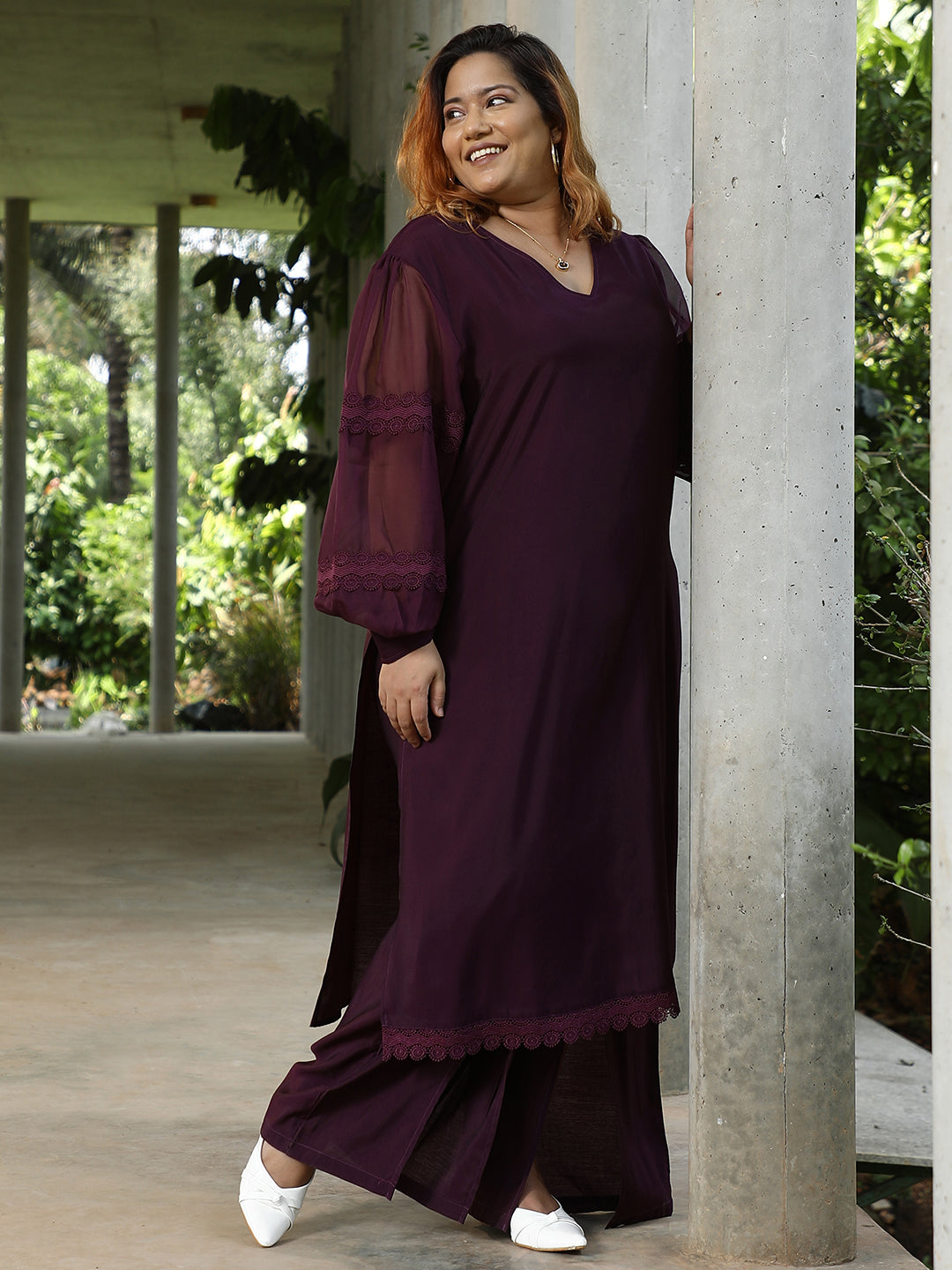 Solid Flared Kurta Set