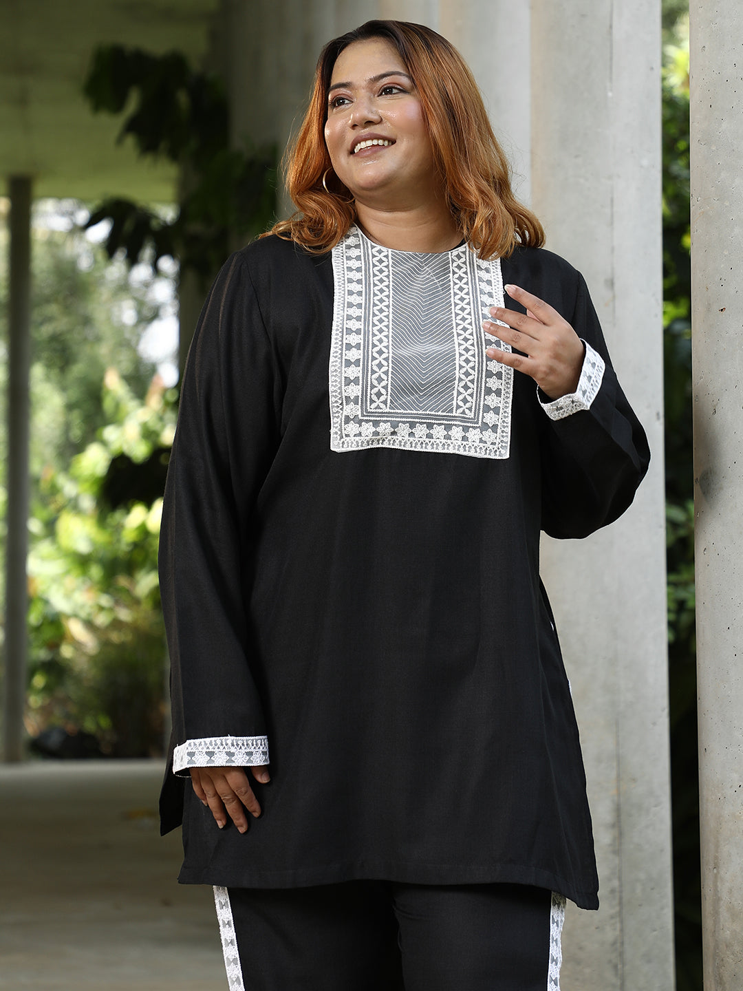 Schiffli-Block Kurta Set