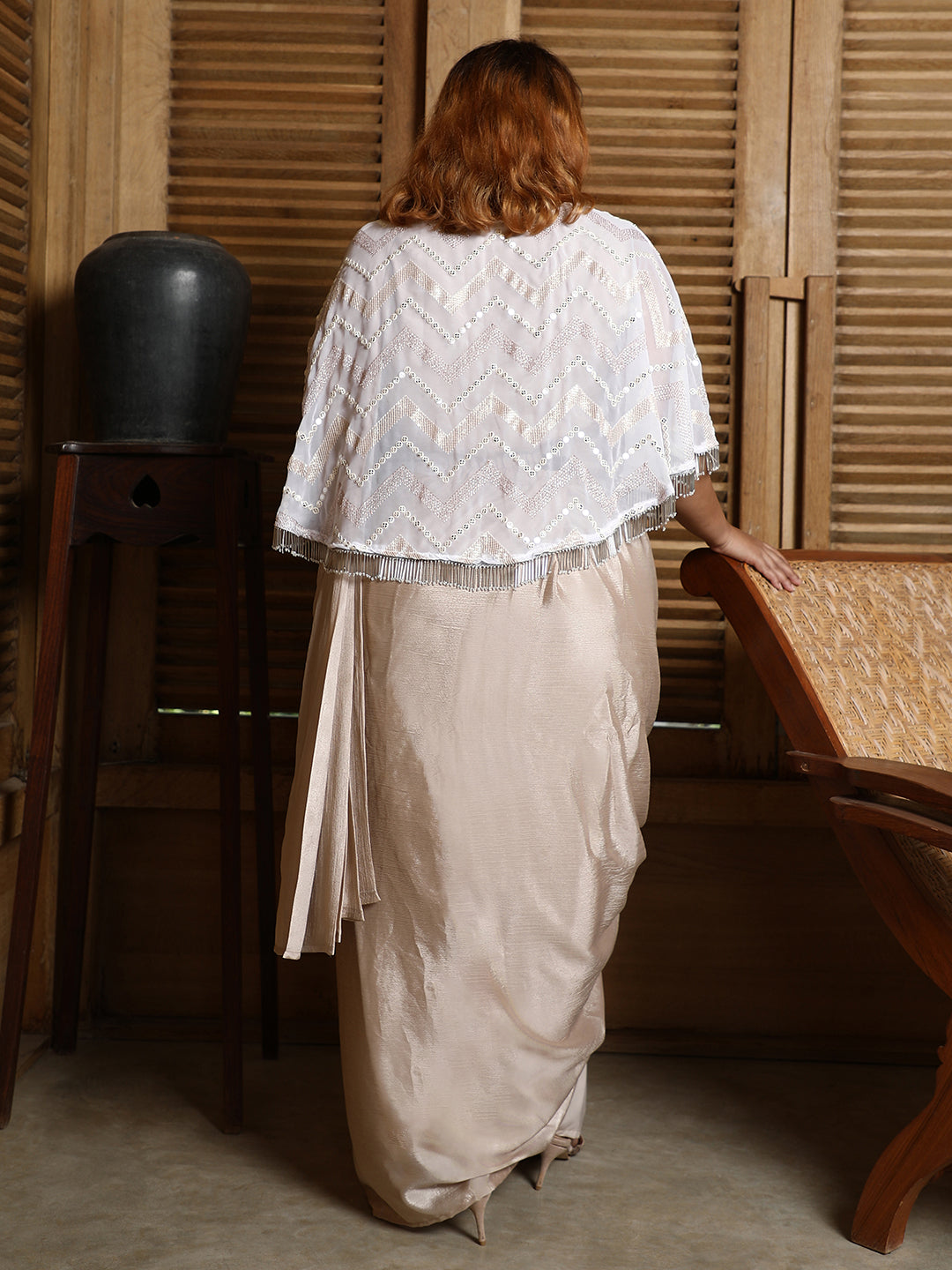 Bijou Cape Pre-Draped Saree