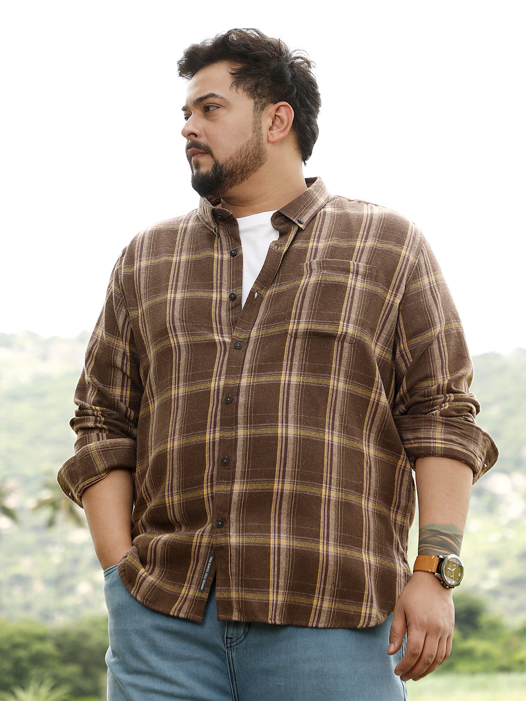 Button-Down Plaid Shirt