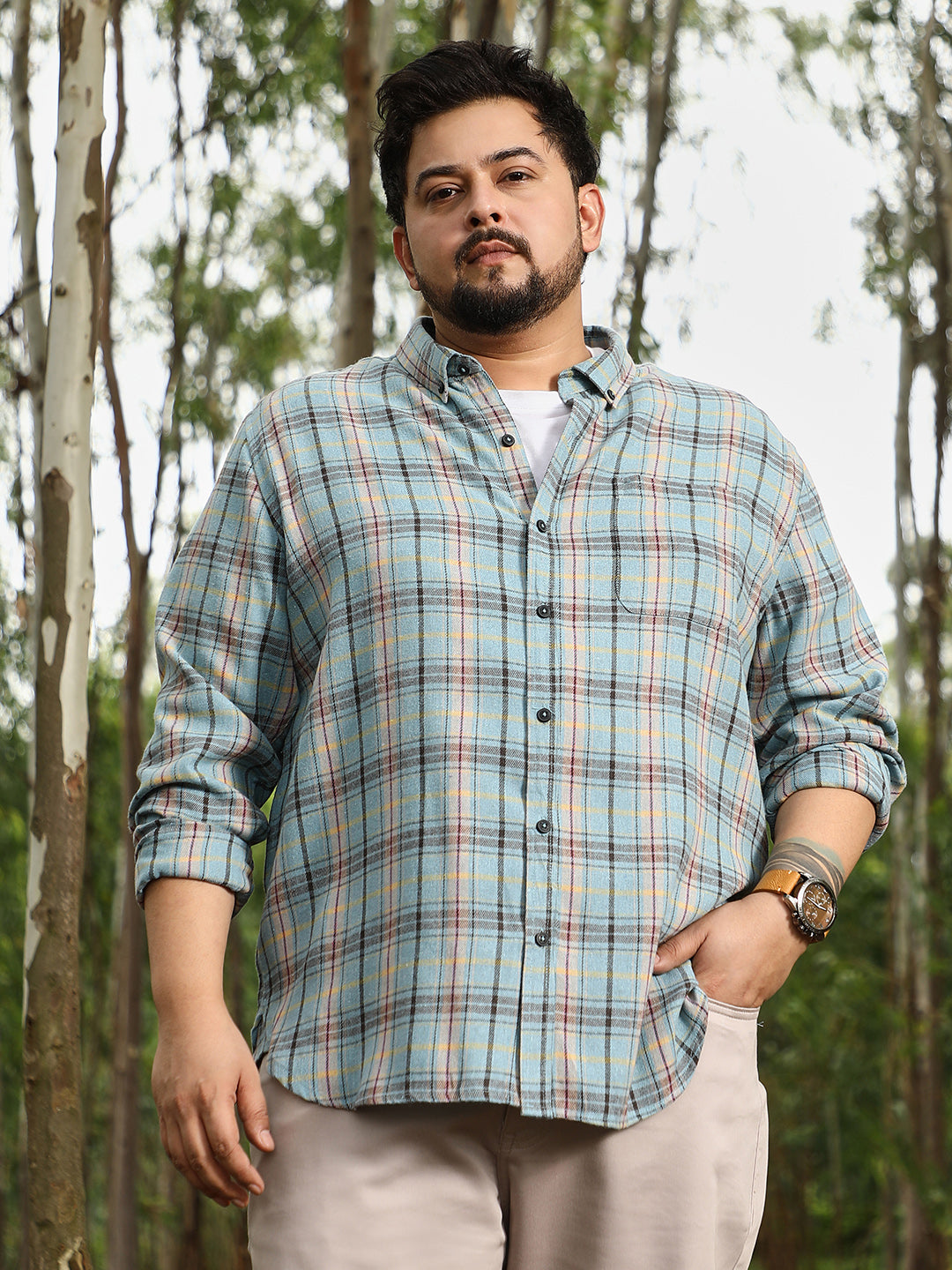 Button-Down Plaid Shirt
