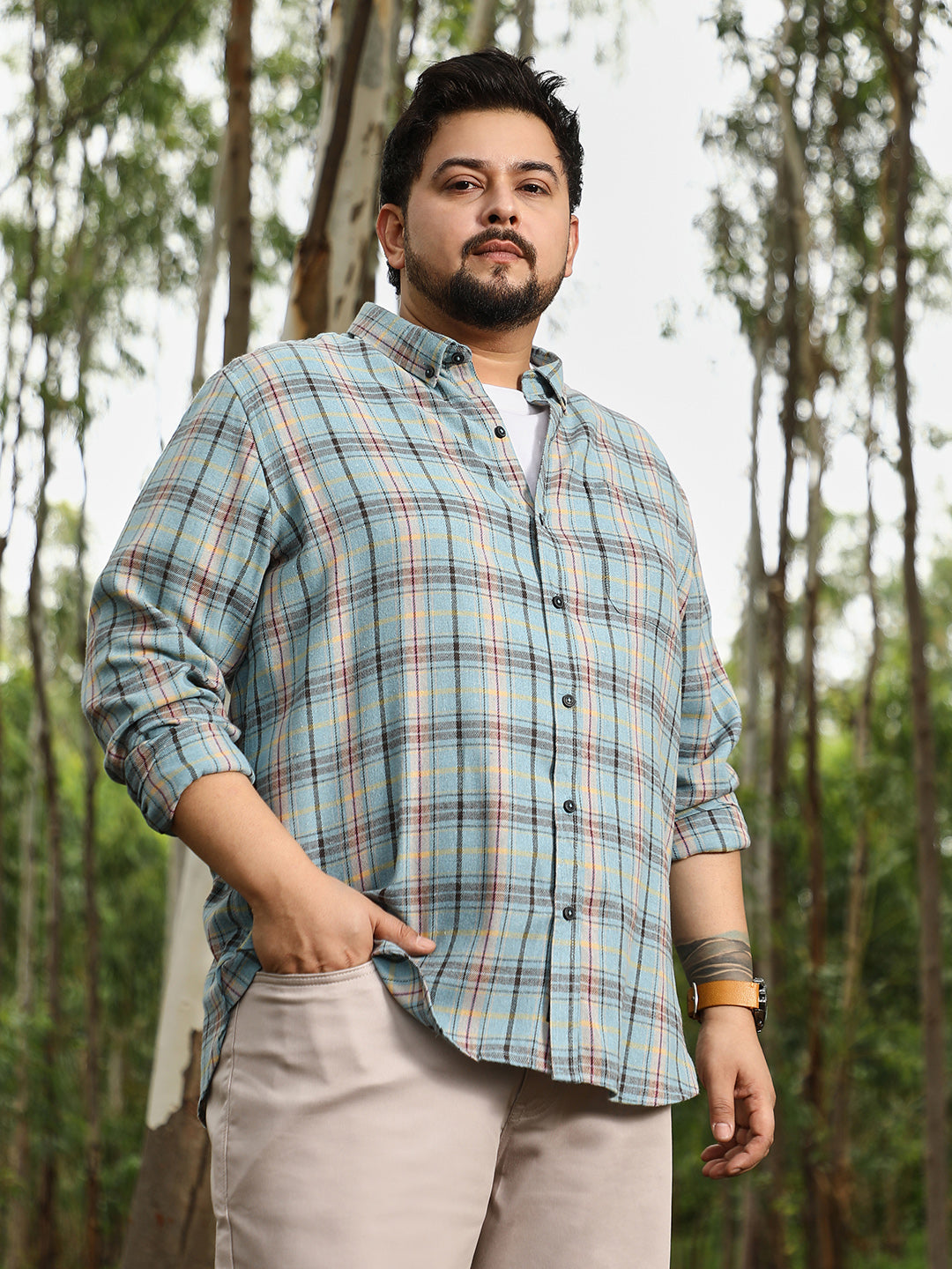 Button-Down Plaid Shirt
