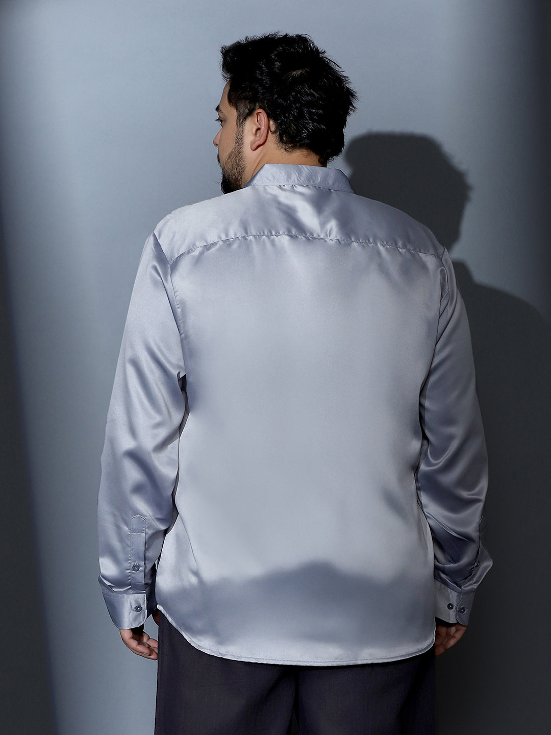 Solid-Satin Regular Shirt