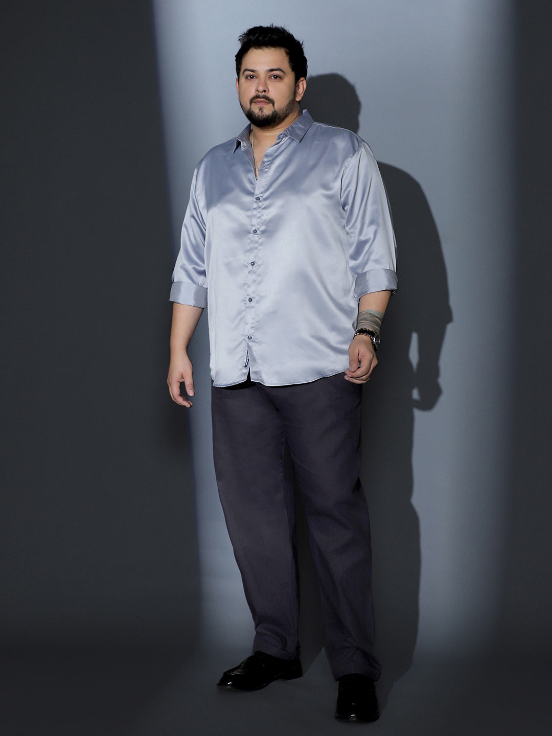 Solid-Satin Regular Shirt