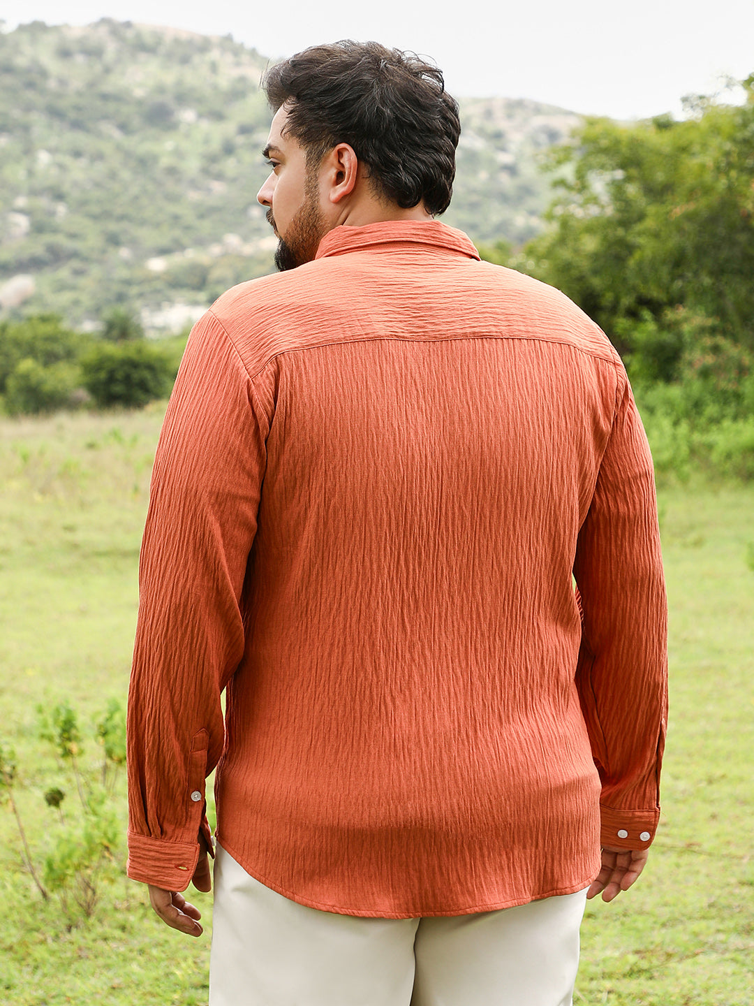 Solid Creased-Tactile Shirt
