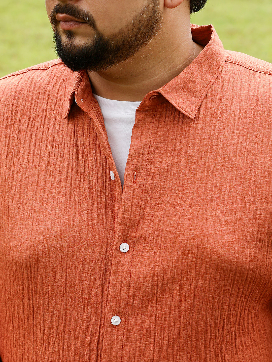 Solid Creased-Tactile Shirt
