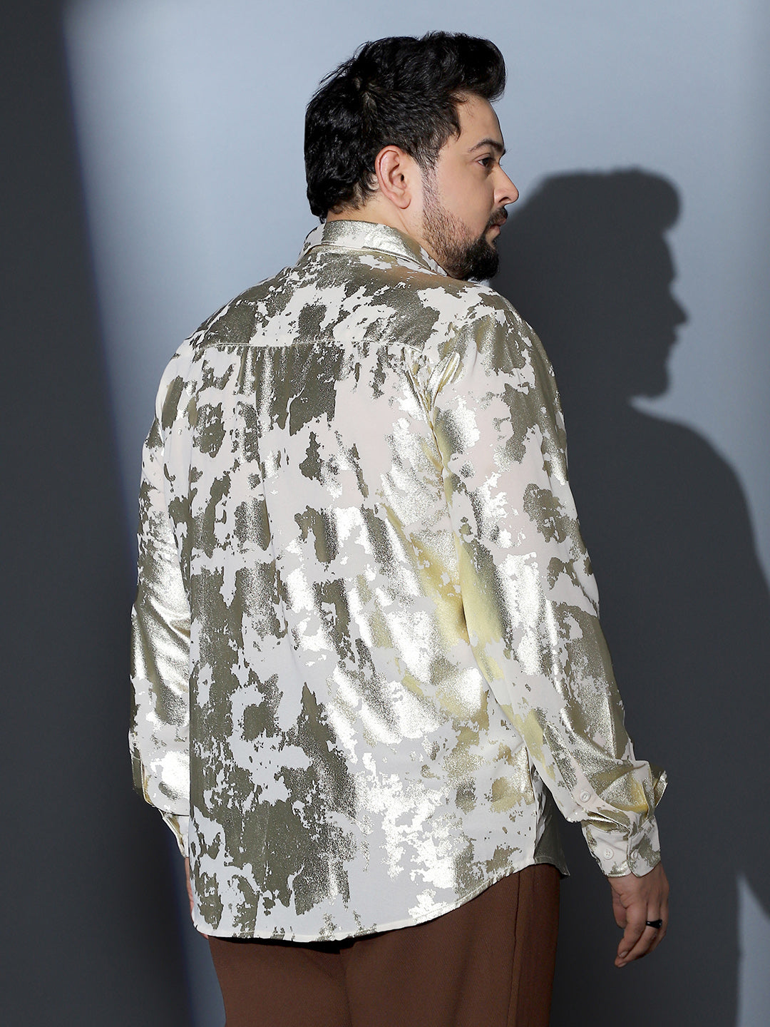 Metallic-Foil Imprint Shirt