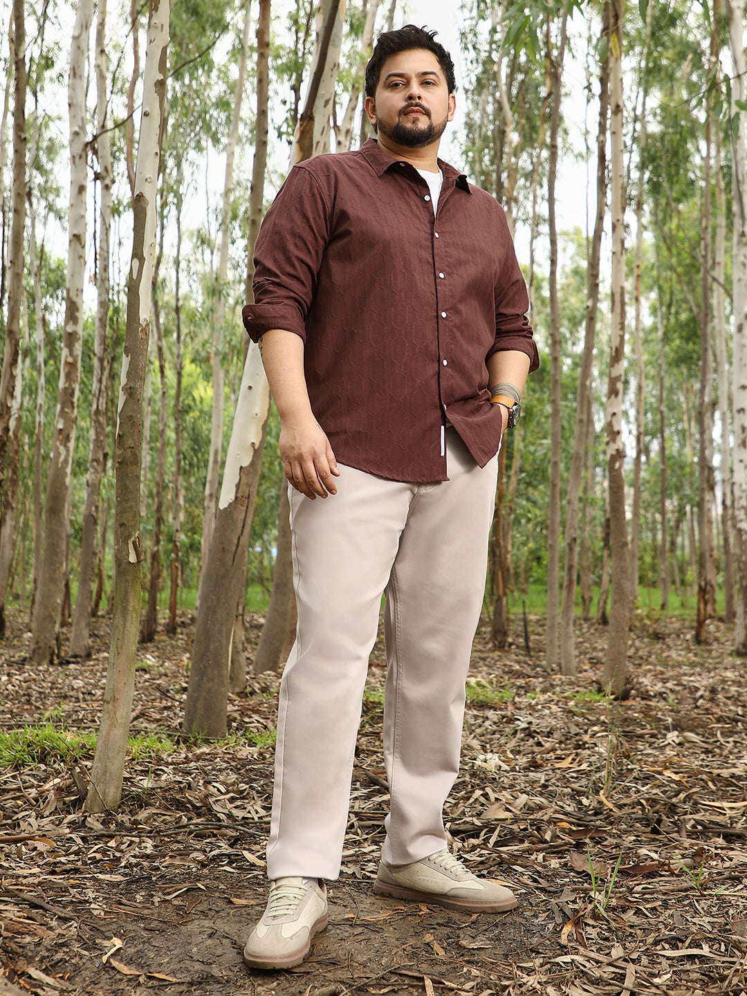 Indie-Geometric Jacquard Shirt