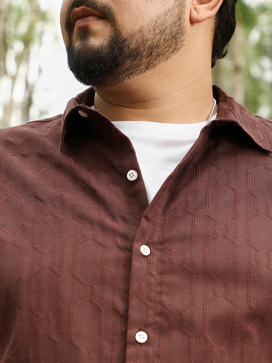 Indie-Geometric Jacquard Shirt