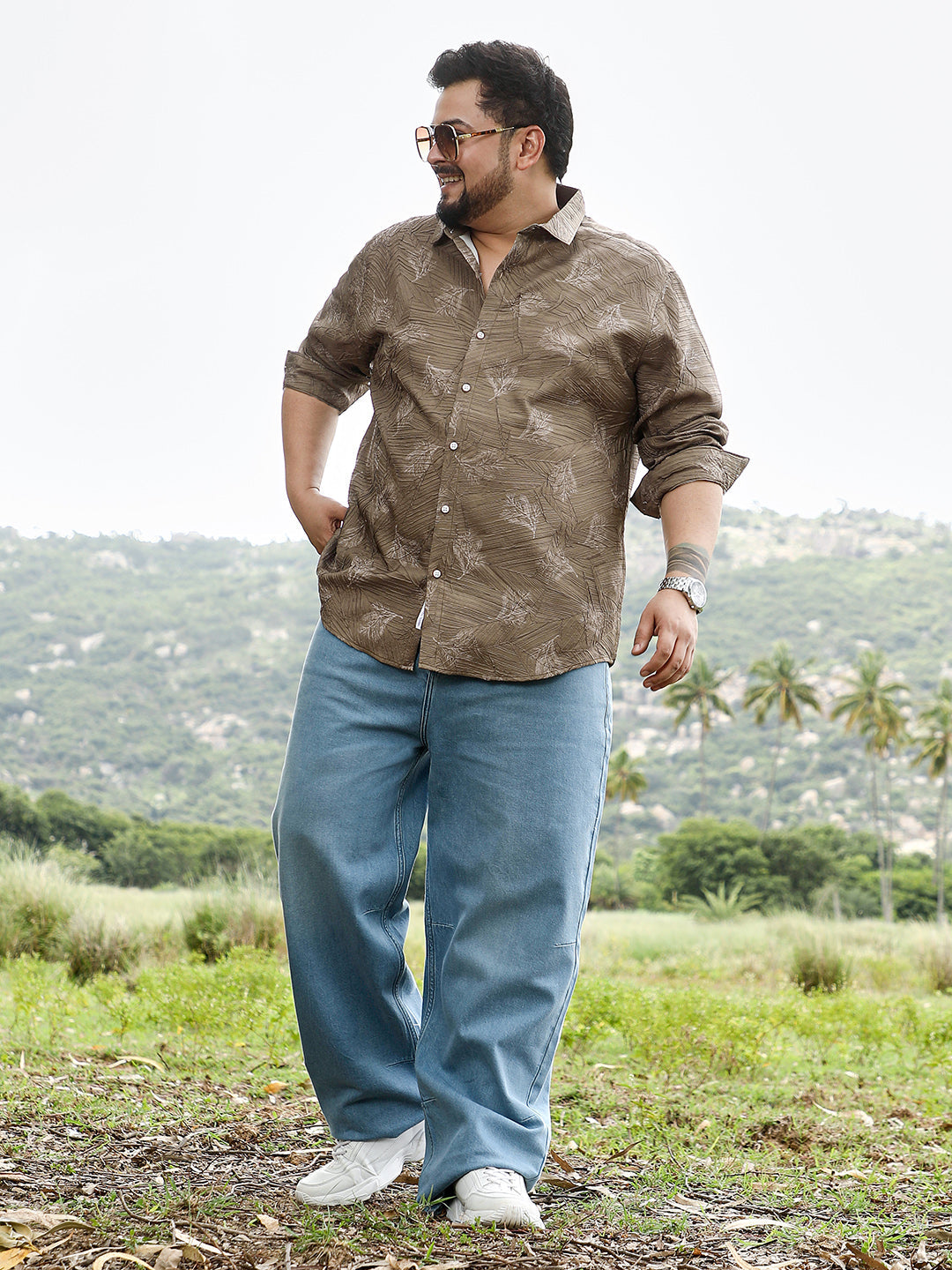 Twig-Imprint Foliage-Tactile Shirt