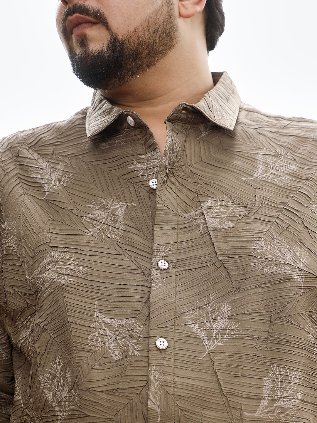 Twig-Imprint Foliage-Tactile Shirt