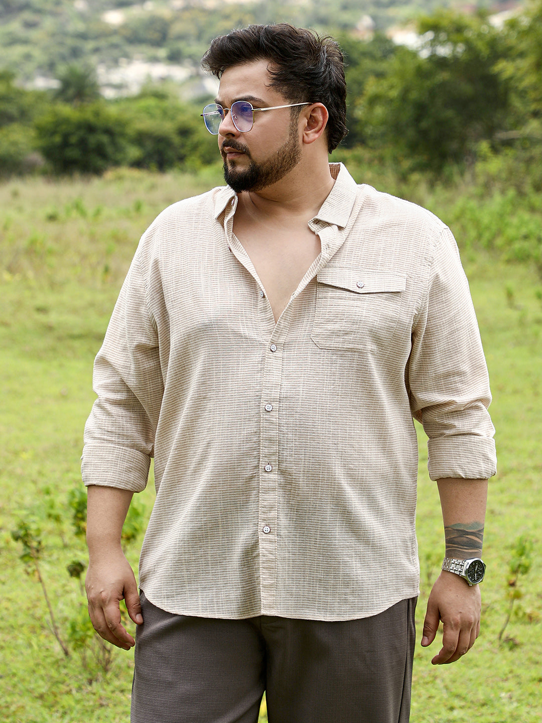 Candy-Stripe Jacquard Shirt
