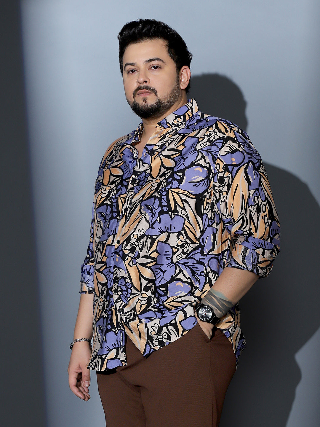 Cluster-Botanical Imprint Shirt