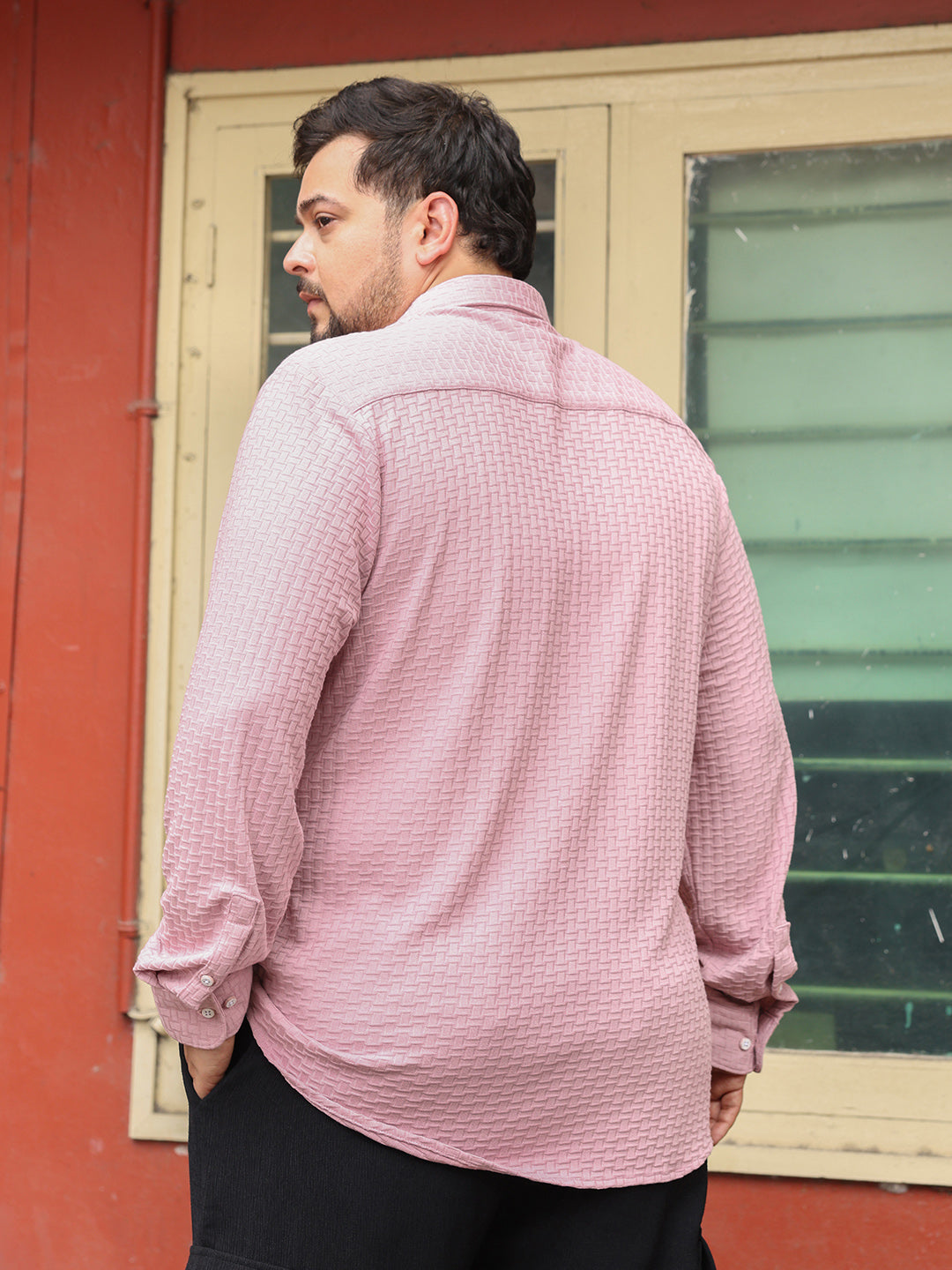 Basket-Knit Jacquard Shirt
