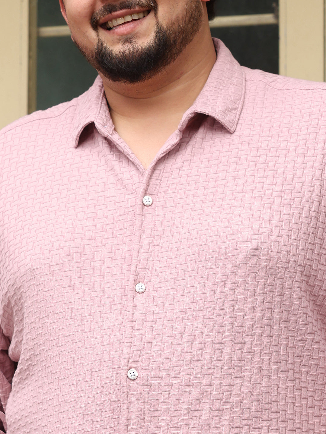 Basket-Knit Jacquard Shirt