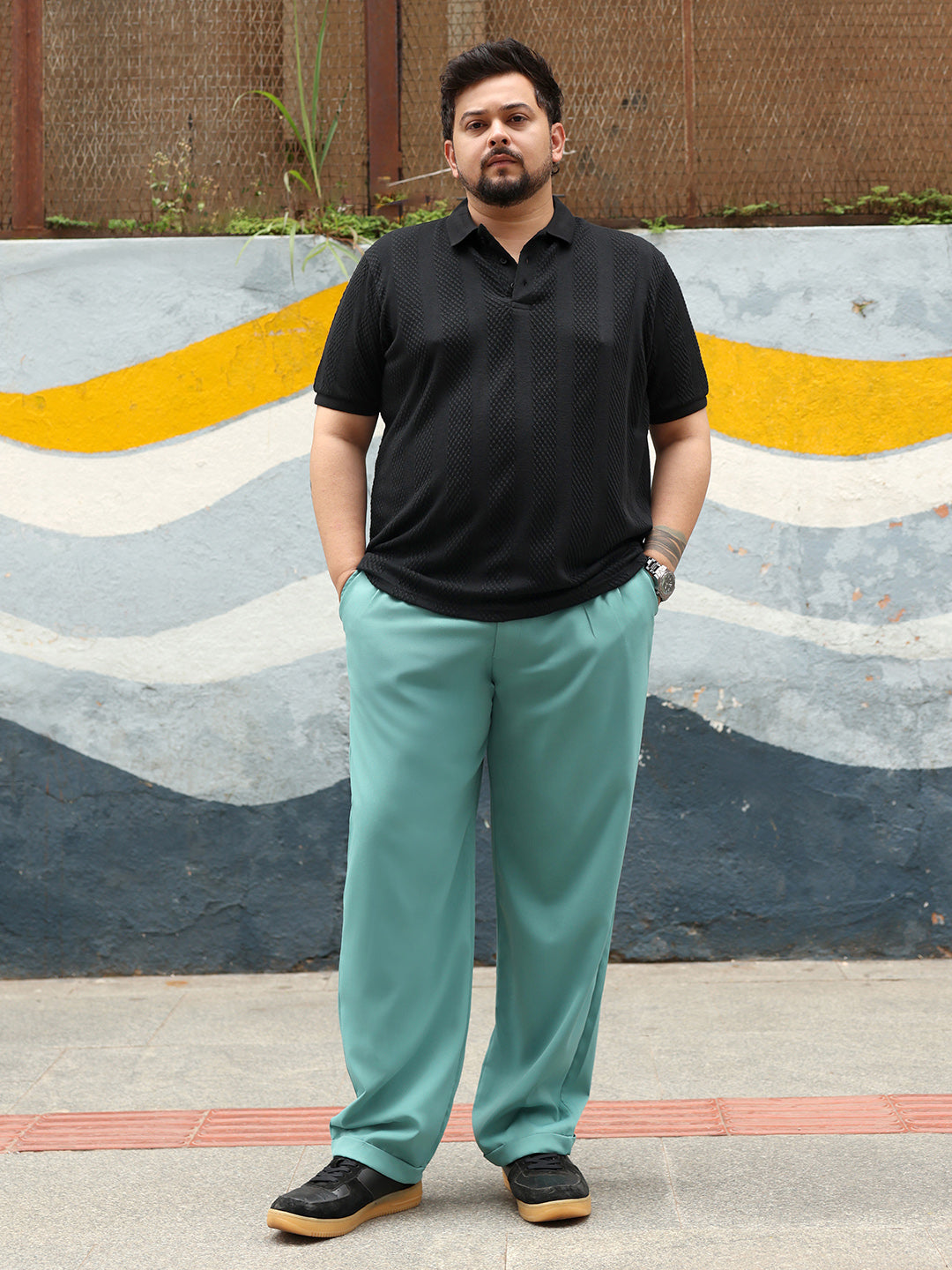 Pleated-Twill Tailored Trousers