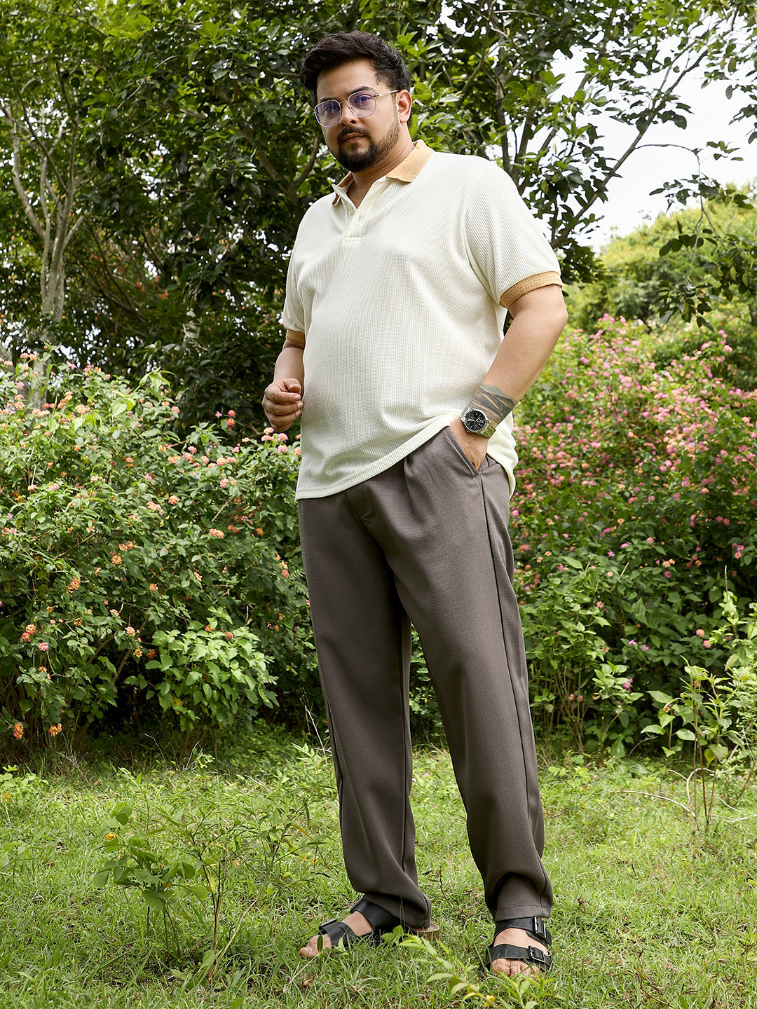 Block Textured-Knit Polo T-Shirt