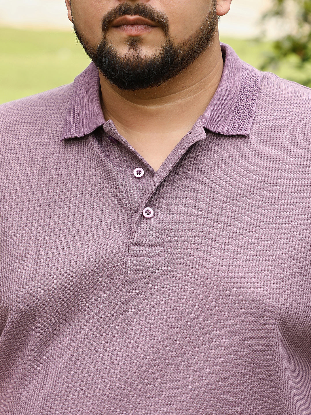 Block Textured-Knit Polo T-Shirt