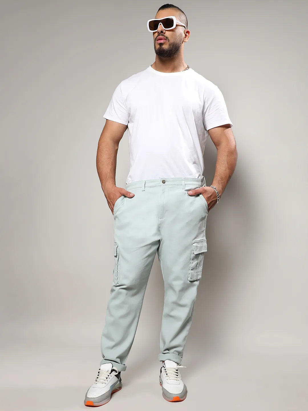 Sage Green Cargo Trousers