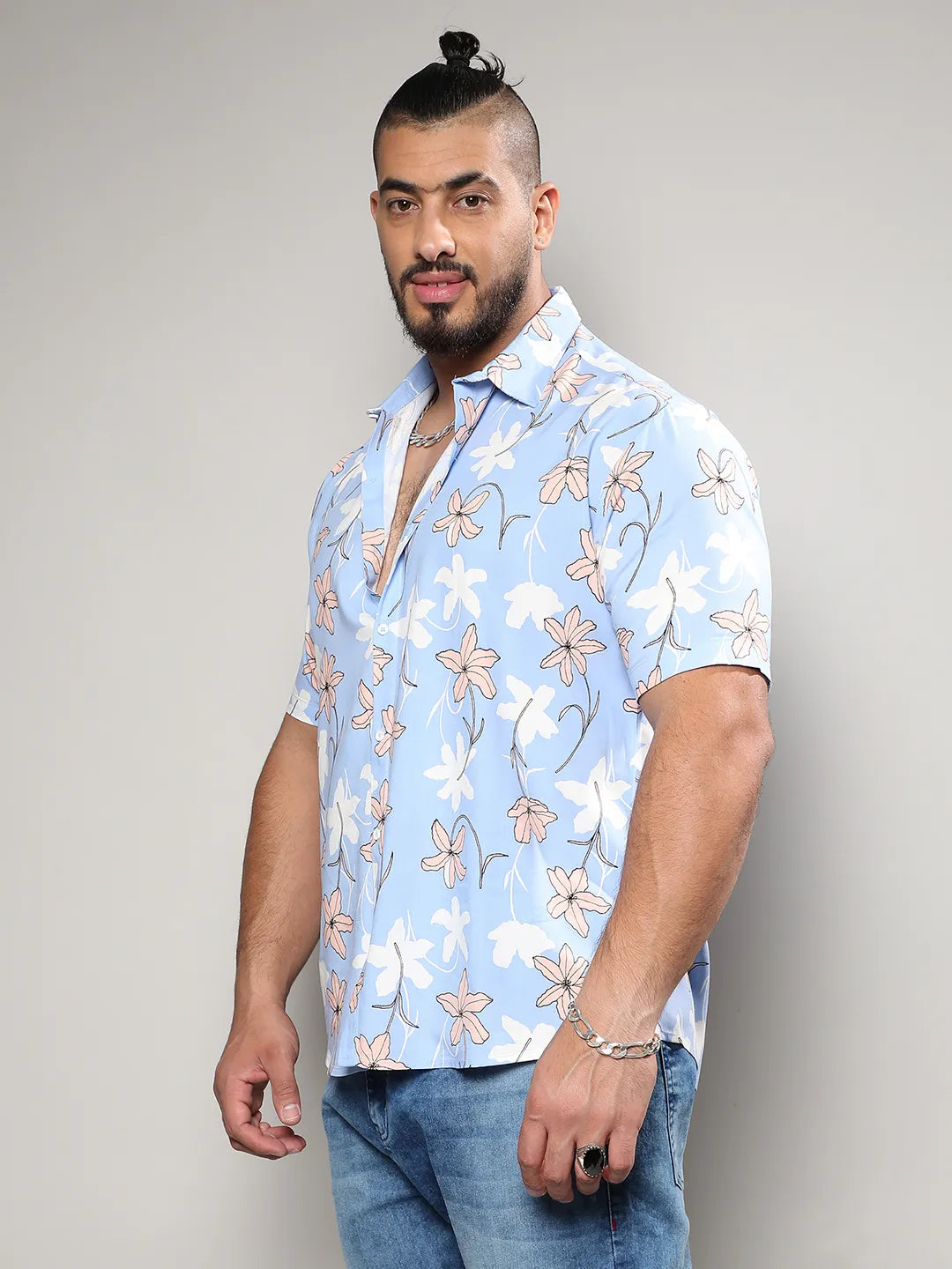 Sky Blue Airy Flower Shirt