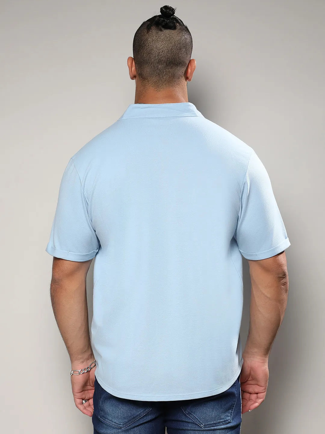 Solid Light Blue Casual Shirt