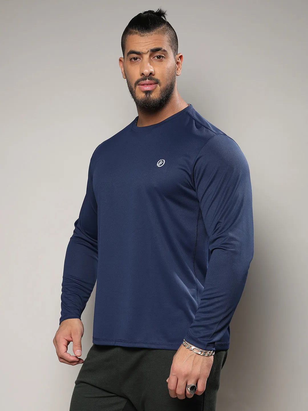 Solid Navy Blue Activewear T-Shirt
