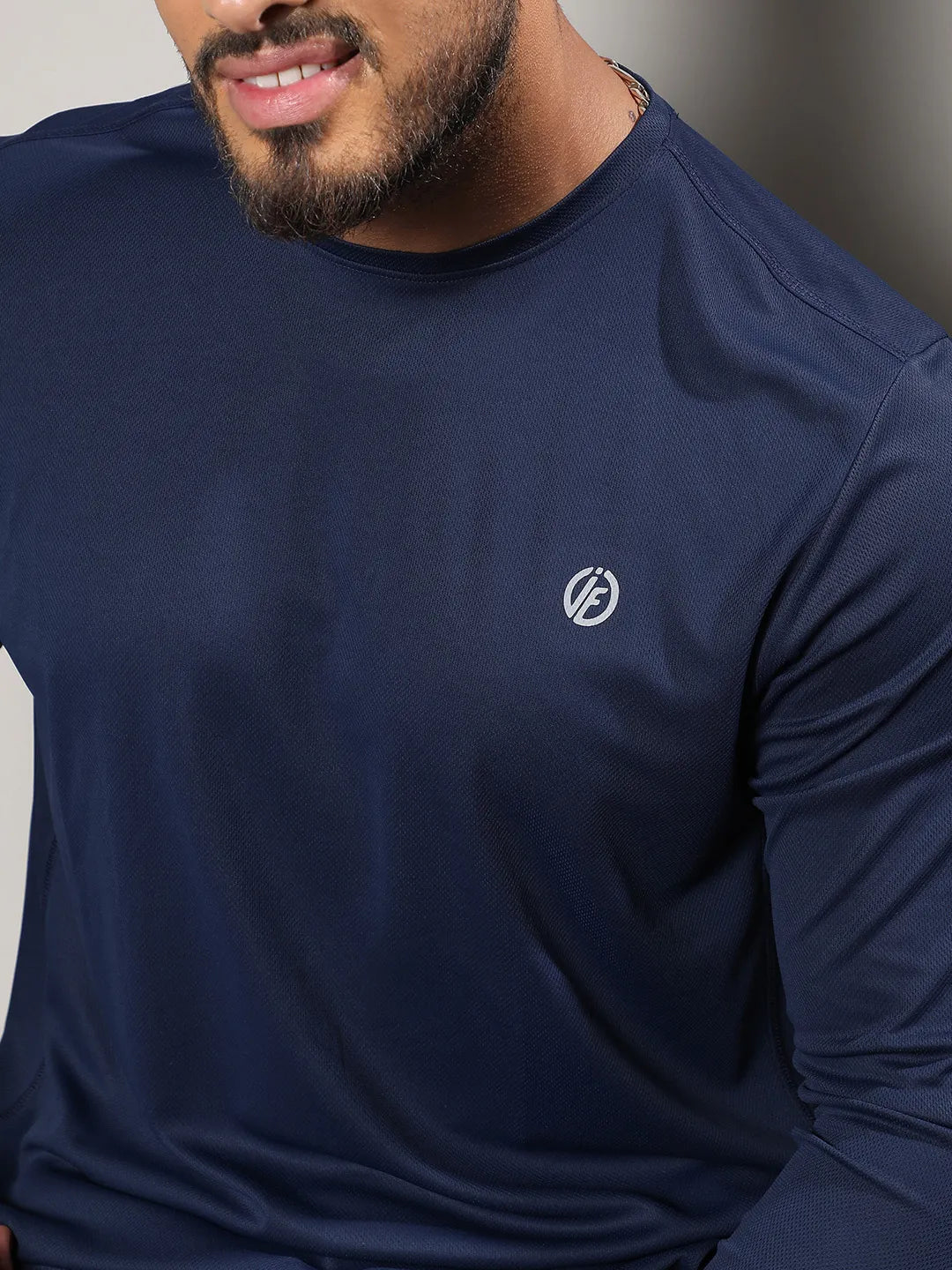 Solid Navy Blue Activewear T-Shirt